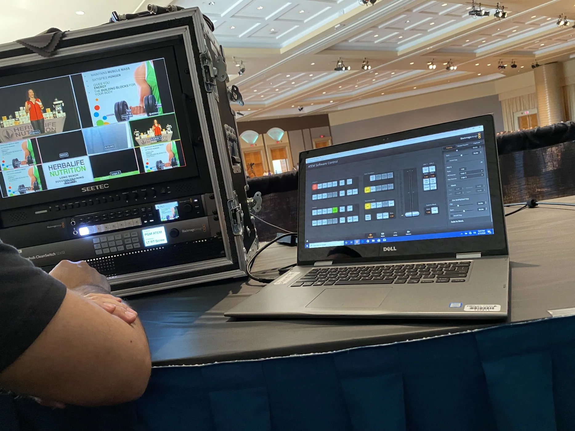 Corporate presentation video control station
