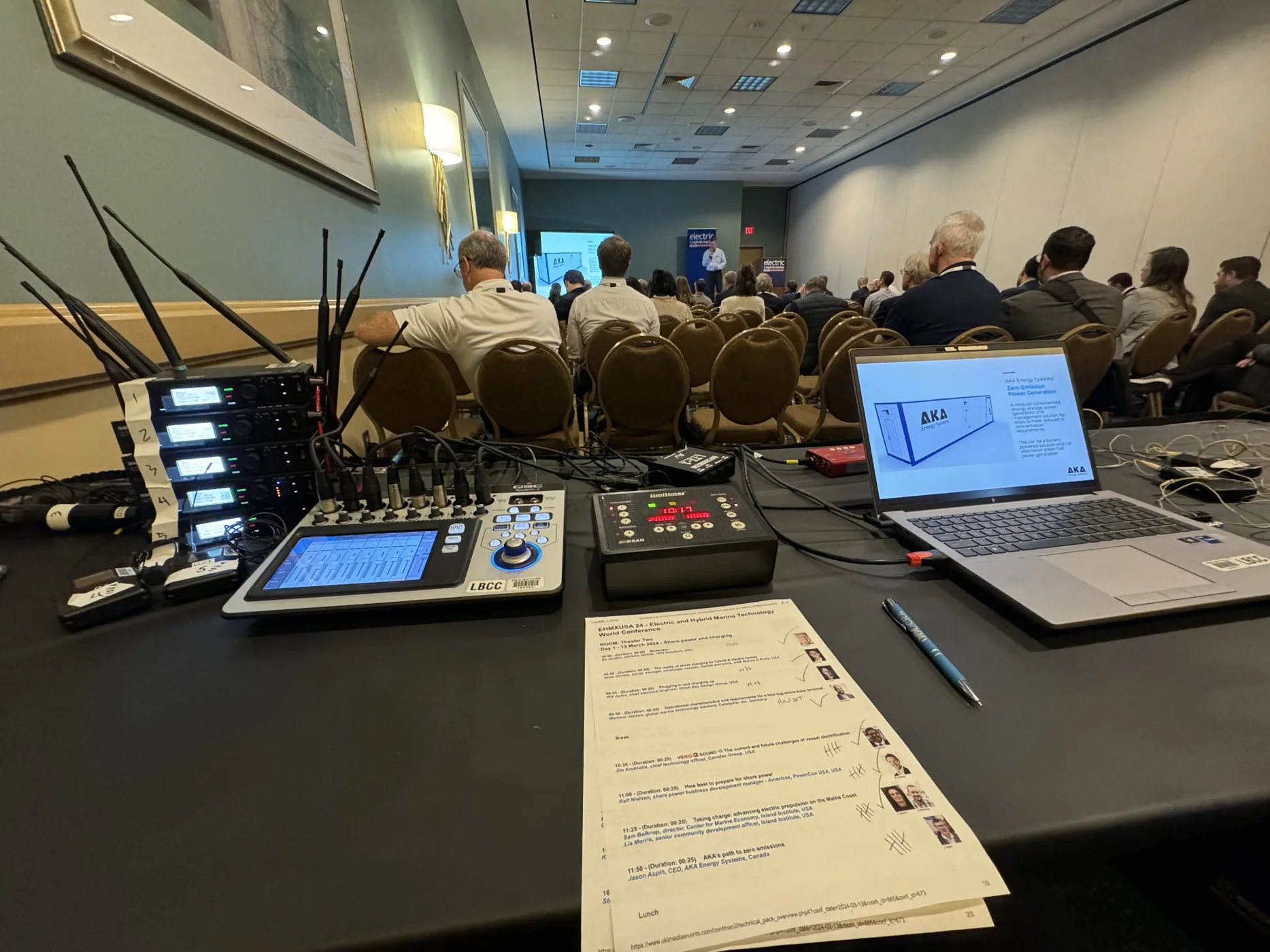 Breakout meeting room with audio and video equipment